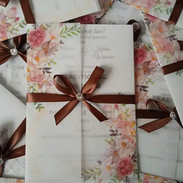 Half Flip Translucent Wedding Card
