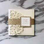Laser Square Wedding Card
