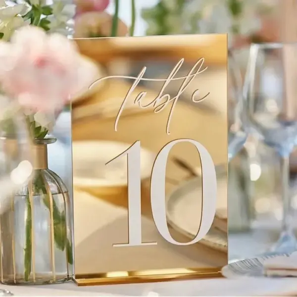 Elegant Gold Table Number Sign