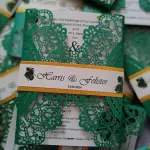 Semi Shape laser wedding card