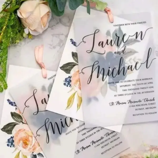 Translucent  A5 Wedding Card